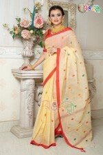 New Cotton Buti Banngi with Red Color Saree With Blouse Piece